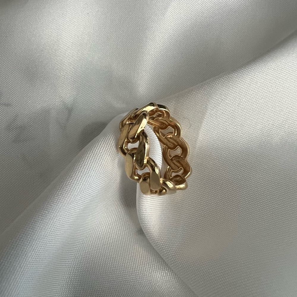 // 18k (750) Real Solid Gold Link Ring - image 2